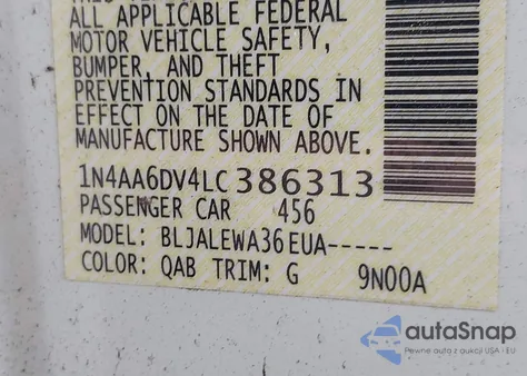 2020 Nissan Maxima Sl Xtronic Cvt from USA, damaged, VIN 1N4AA6DV4LC386313